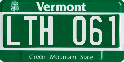 VT license plate LTH061