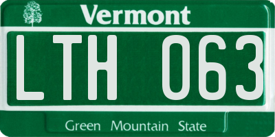 VT license plate LTH063