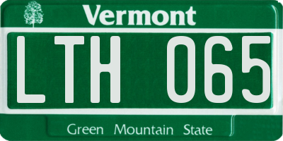 VT license plate LTH065