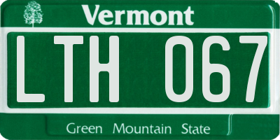 VT license plate LTH067