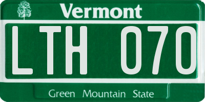 VT license plate LTH070
