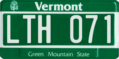 VT license plate LTH071