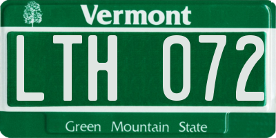 VT license plate LTH072