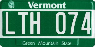 VT license plate LTH074