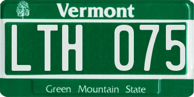 VT license plate LTH075