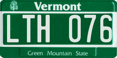 VT license plate LTH076
