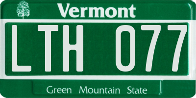 VT license plate LTH077