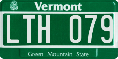 VT license plate LTH079
