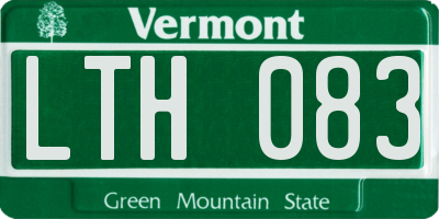 VT license plate LTH083