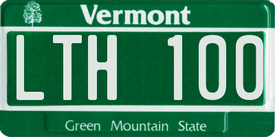 VT license plate LTH100