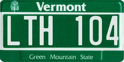 VT license plate LTH104