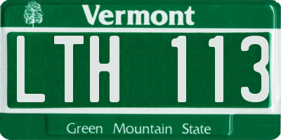 VT license plate LTH113