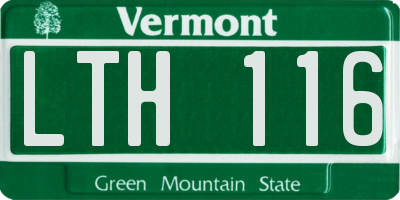 VT license plate LTH116