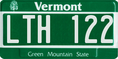 VT license plate LTH122