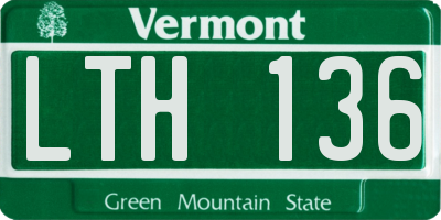 VT license plate LTH136