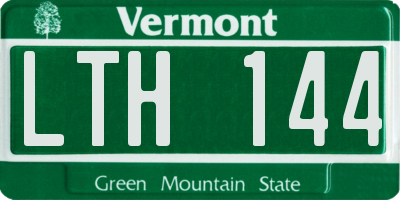 VT license plate LTH144