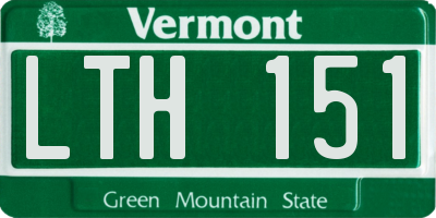 VT license plate LTH151