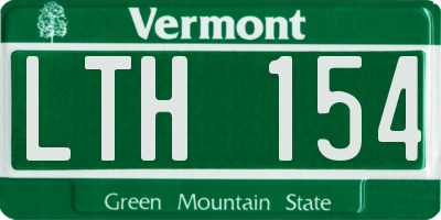 VT license plate LTH154
