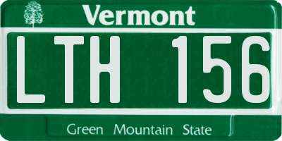 VT license plate LTH156