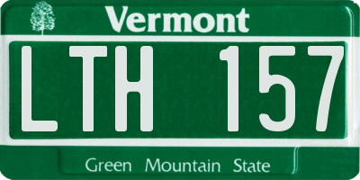 VT license plate LTH157