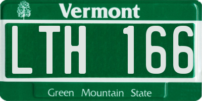 VT license plate LTH166