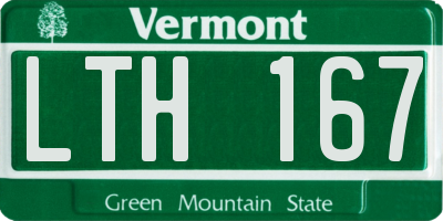 VT license plate LTH167