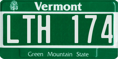VT license plate LTH174