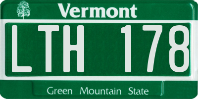 VT license plate LTH178