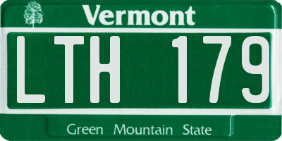VT license plate LTH179