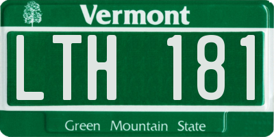 VT license plate LTH181
