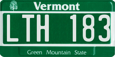VT license plate LTH183