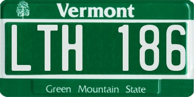 VT license plate LTH186