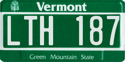 VT license plate LTH187