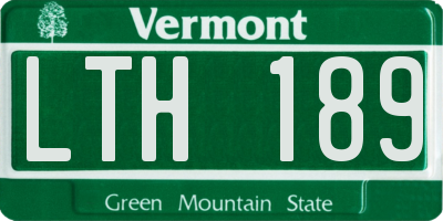 VT license plate LTH189
