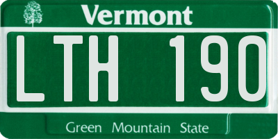 VT license plate LTH190