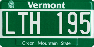 VT license plate LTH195