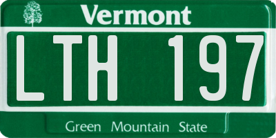 VT license plate LTH197