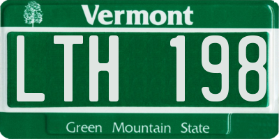 VT license plate LTH198