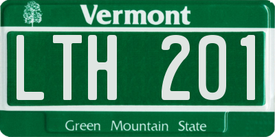 VT license plate LTH201