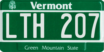 VT license plate LTH207