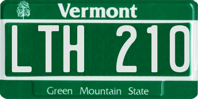VT license plate LTH210