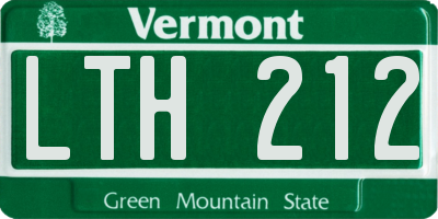 VT license plate LTH212