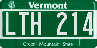 VT license plate LTH214