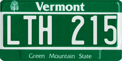 VT license plate LTH215