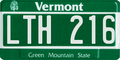 VT license plate LTH216