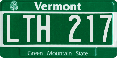 VT license plate LTH217