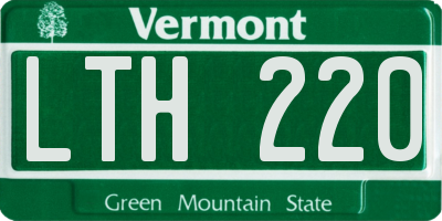 VT license plate LTH220