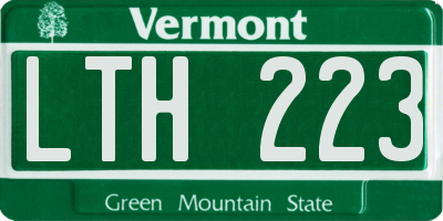 VT license plate LTH223