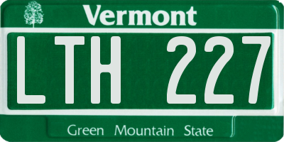 VT license plate LTH227