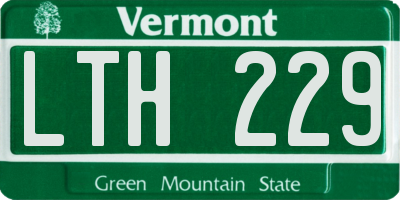 VT license plate LTH229